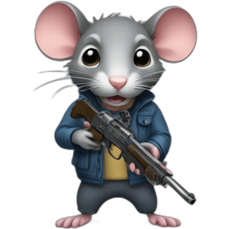 a rat holding a gun emoji