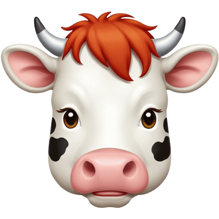 Cow with red hair emoji