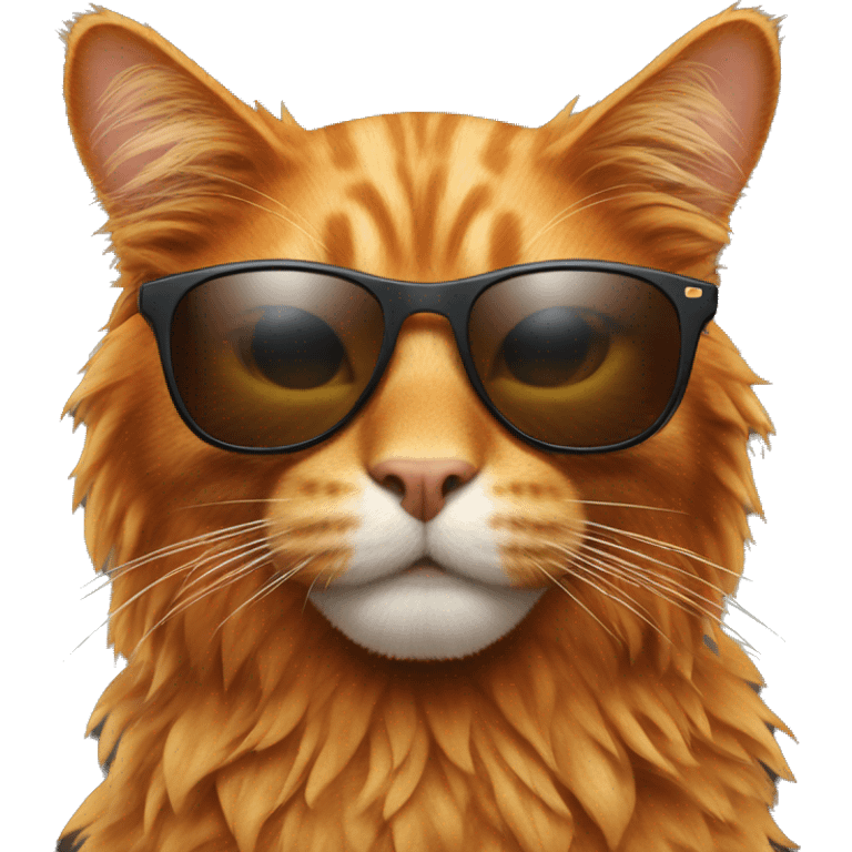 Ginger big hairy cat wearing sunglasses emoji