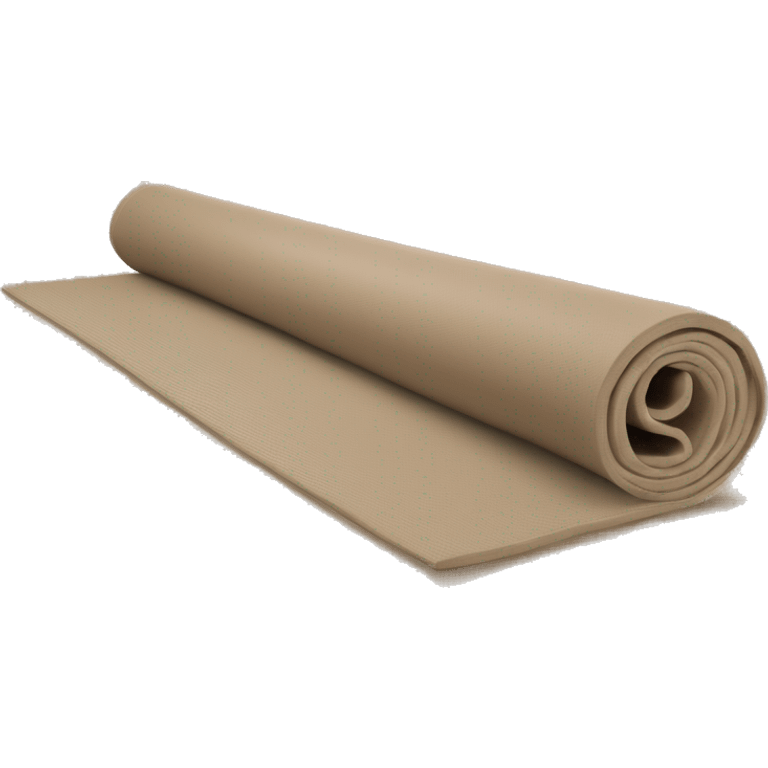 Realistic beige half rolled out yoga mat emoji