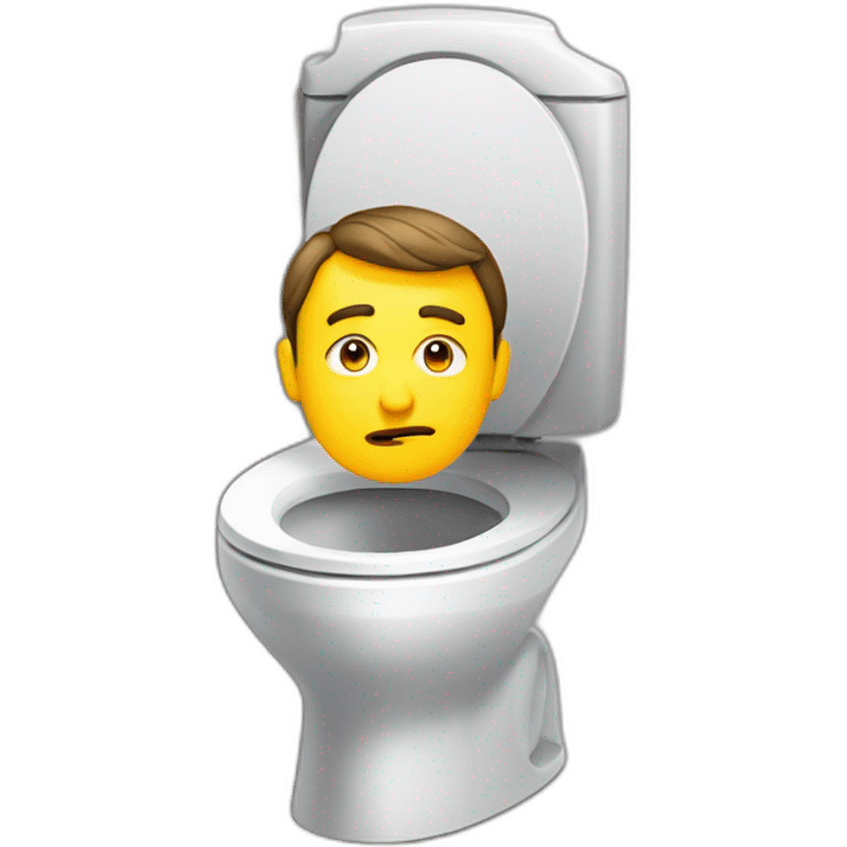 Macron in a toilette emoji