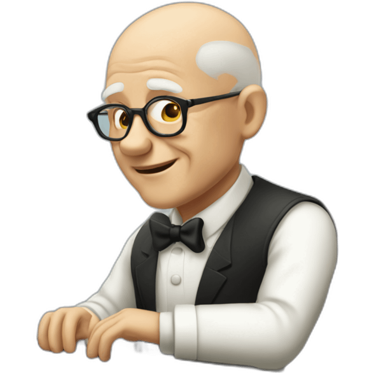 Old man pianist bald emoji