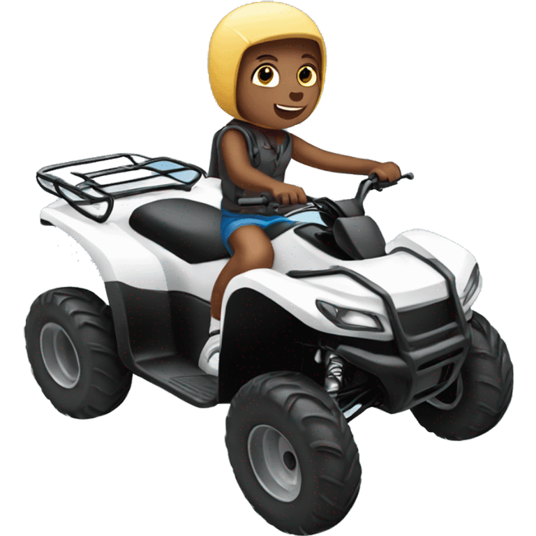 White teenager riding quad bike emoji