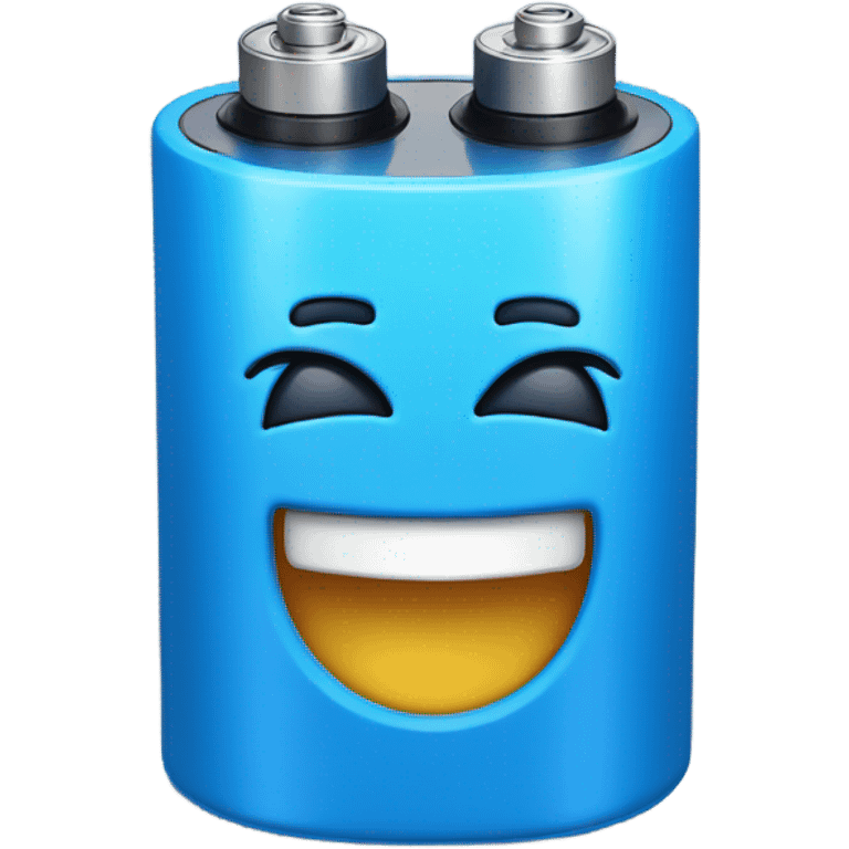 BLUE battery laughing emoji