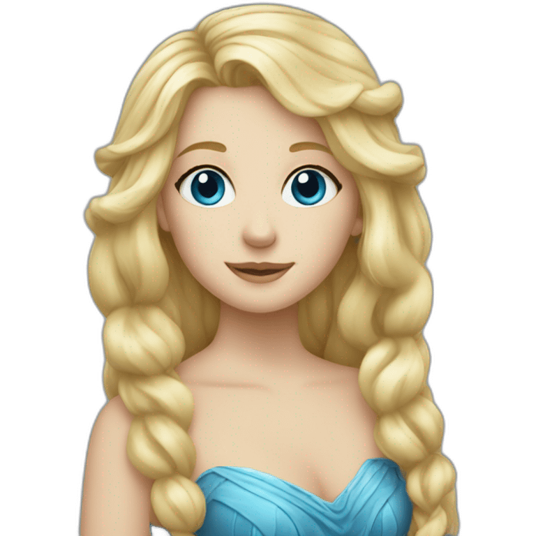 blond haired harp girl with blue eyes emoji