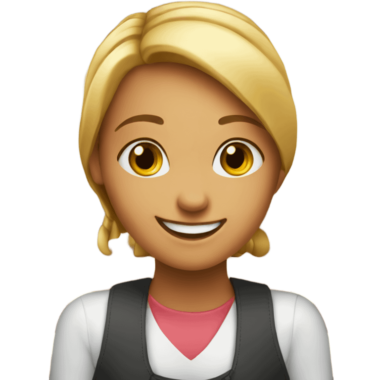 smiling girl in restaurant  emoji