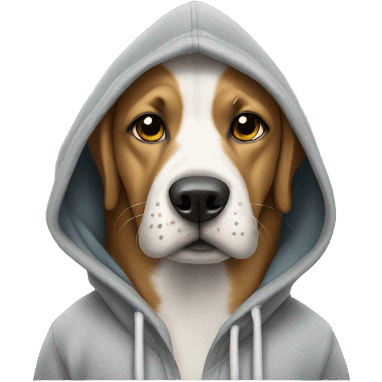 Dog wearing a hoodie emoji