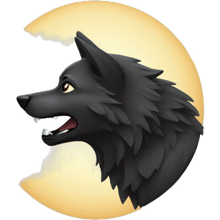 Black wolf howling  emoji