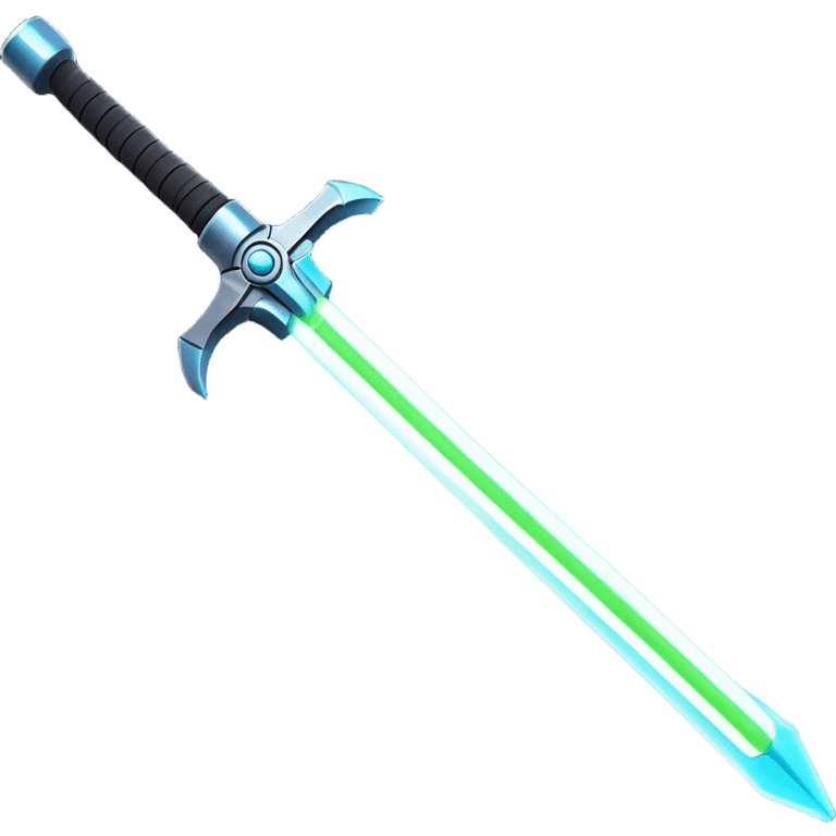 Clash of Clans aesthetic: Cinematic heroic light sabre Emoji, rendered in a 3D vector-style similar to standard emojis with minimal shading and bold, simplified shapes. A compact, vibrant energy blade with a neon-hued, glowing edge and futuristic hilt, softly glowing with a radiant cosmic charm. Simplified yet unmistakably iconic, highly detailed and consistent, glowing with a soft pulsating brilliance and high shine. Stylized with a touch of interstellar elegance and a soft glowing outline, capturing the essence of a legendary energy blade with a friendly, playful manner! emoji