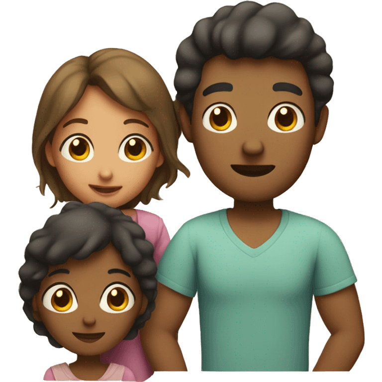 dad, mom, 3 daughters, son emoji