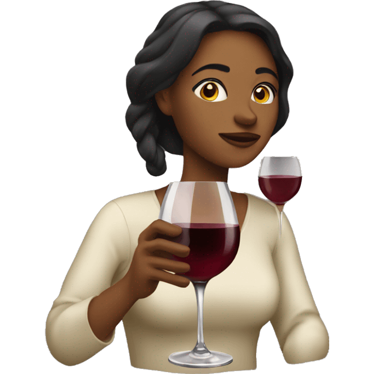 Woman drinking wine emoji