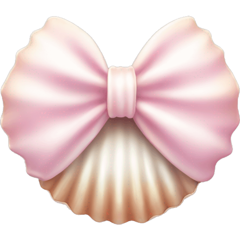 Pearl shell and light pink bow emoji