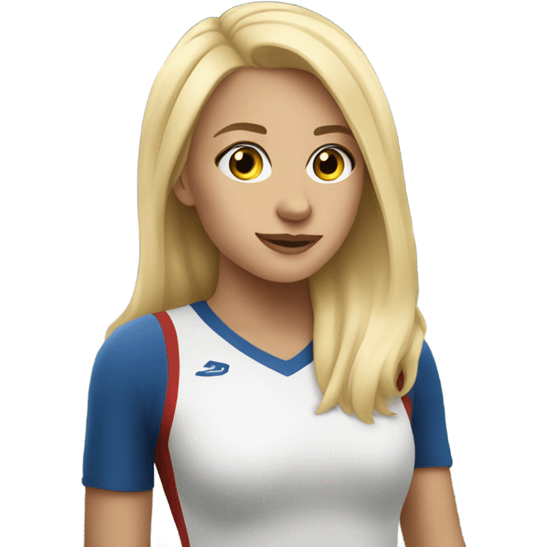 Blonde girl in a stadium  emoji