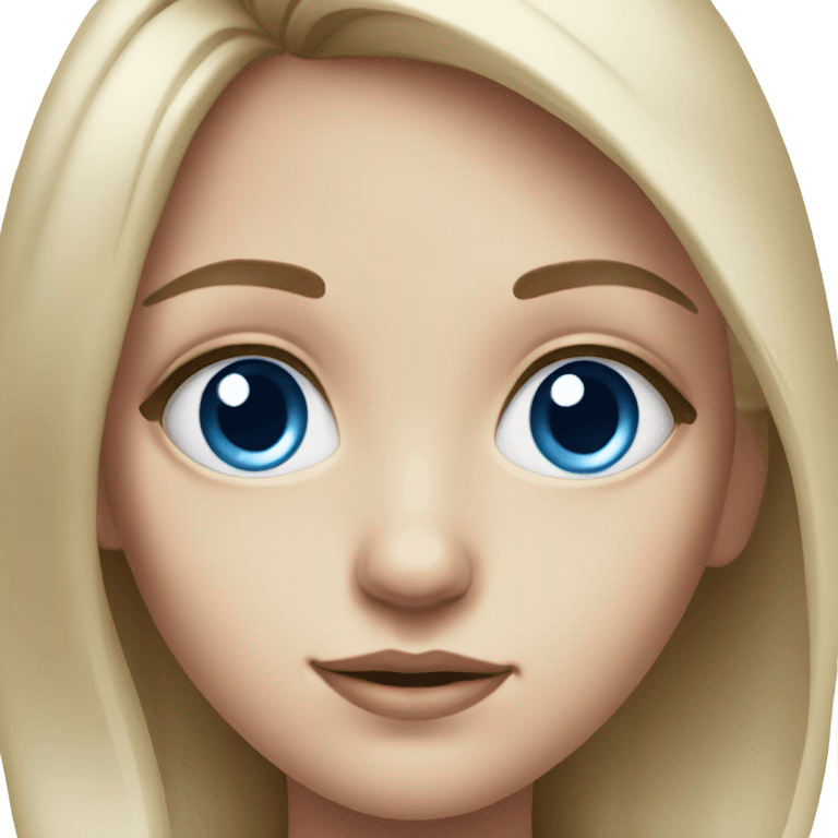 realistic portrait of girl with blue eyes emoji