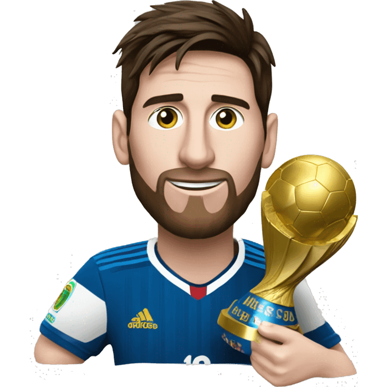 messi con la copa del mundo emoji