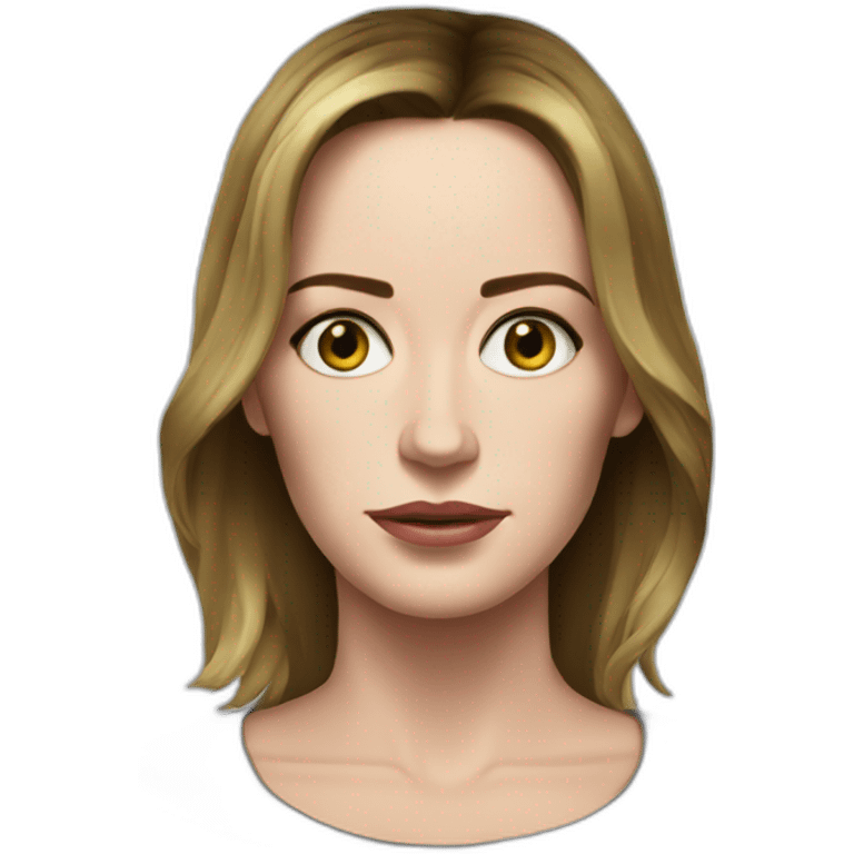 Emily blunt serious cartoon wearing tee emoji