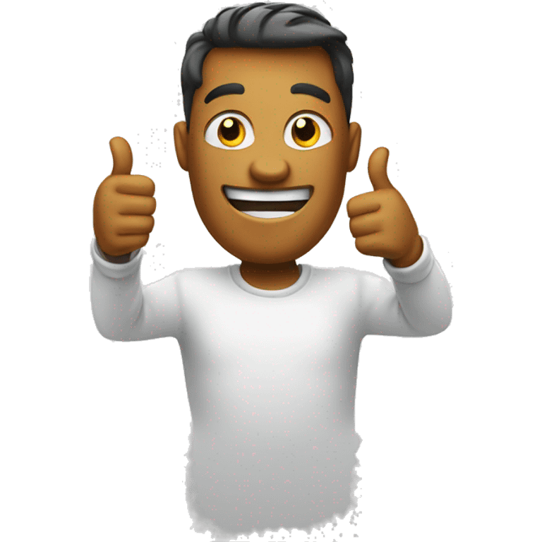 Emoji with a thumbs up with a confident expression emoji