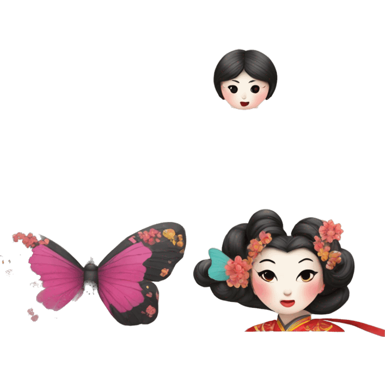 Beijing opera, butterflies emoji