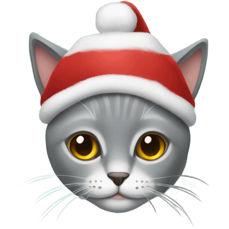 Grey Cat with christmas vibe emoji