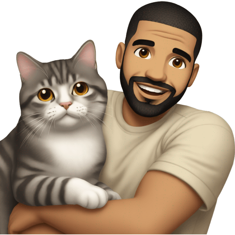 Drake avec un chat emoji