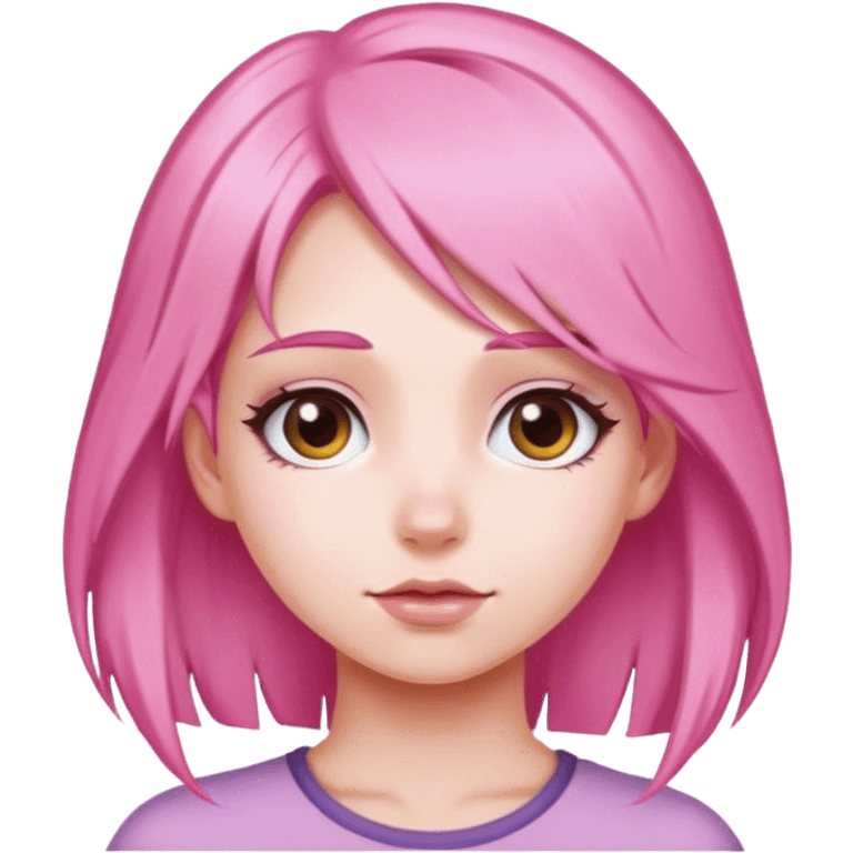 pink haired girl portrait emoji