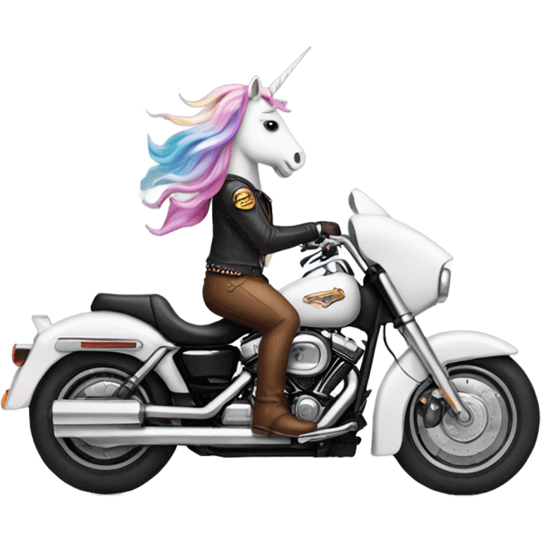 Unicorn riding a Harley Davidson  emoji