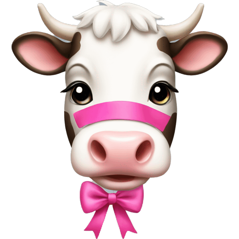 Cow with a pink bow  emoji