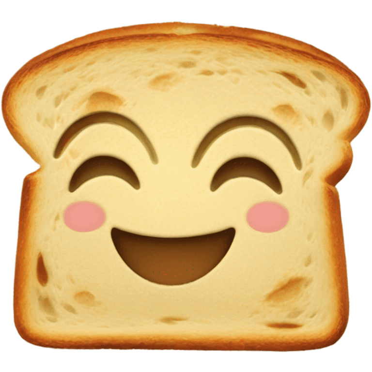 Anthropomorphic toast smiling emoji