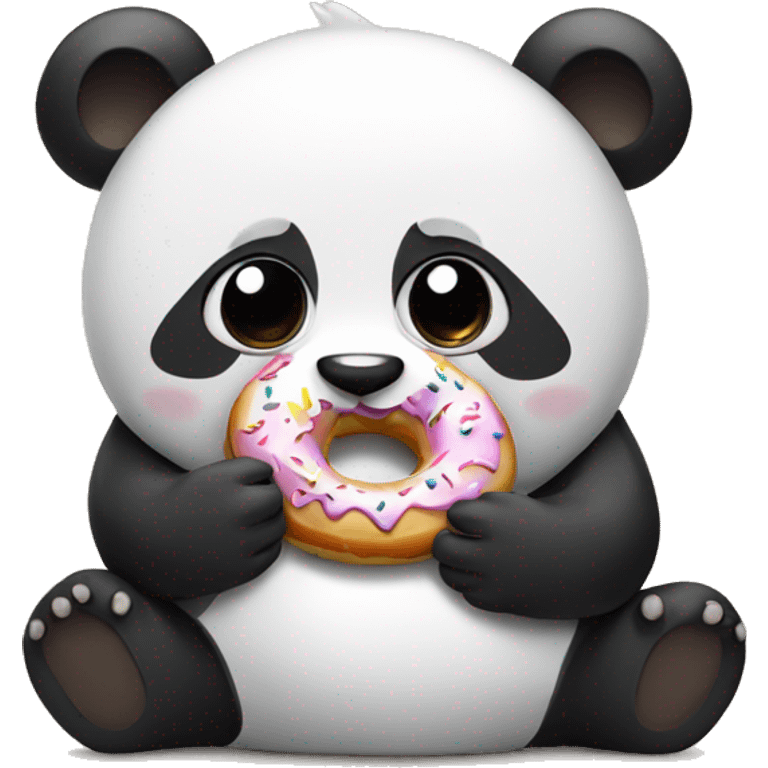 panda eating a donut emoji