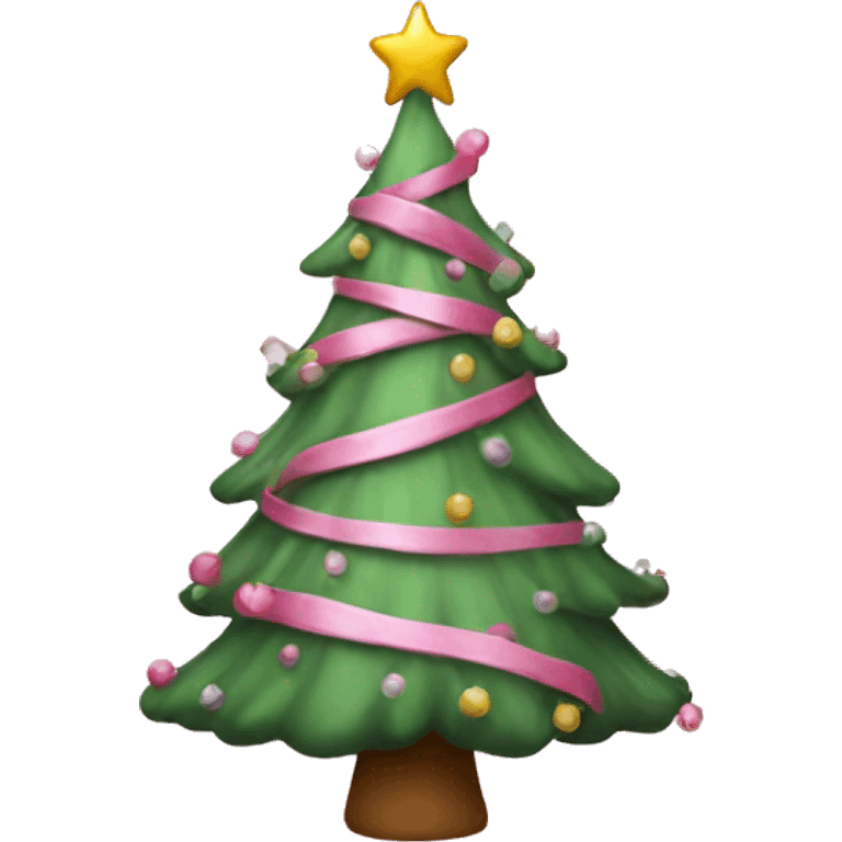 Pink Christmas tree emoji