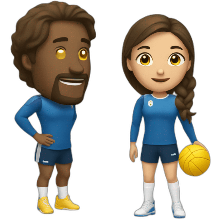 deux personne qui fait du volley  emoji