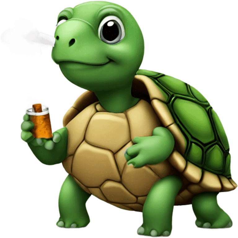 A turtle smoking emoji