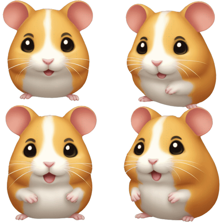 Cute hamsters playing emoji