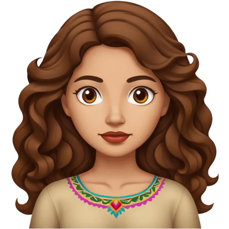 Mujer ondulada morena clara mexicana  emoji