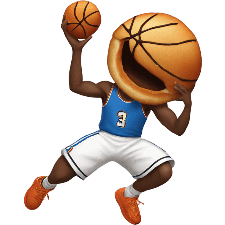 White man dunking a donut as a basketball  emoji