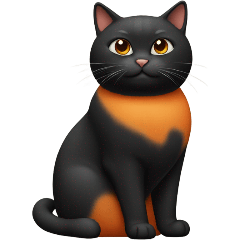 fat black and orange cat emoji