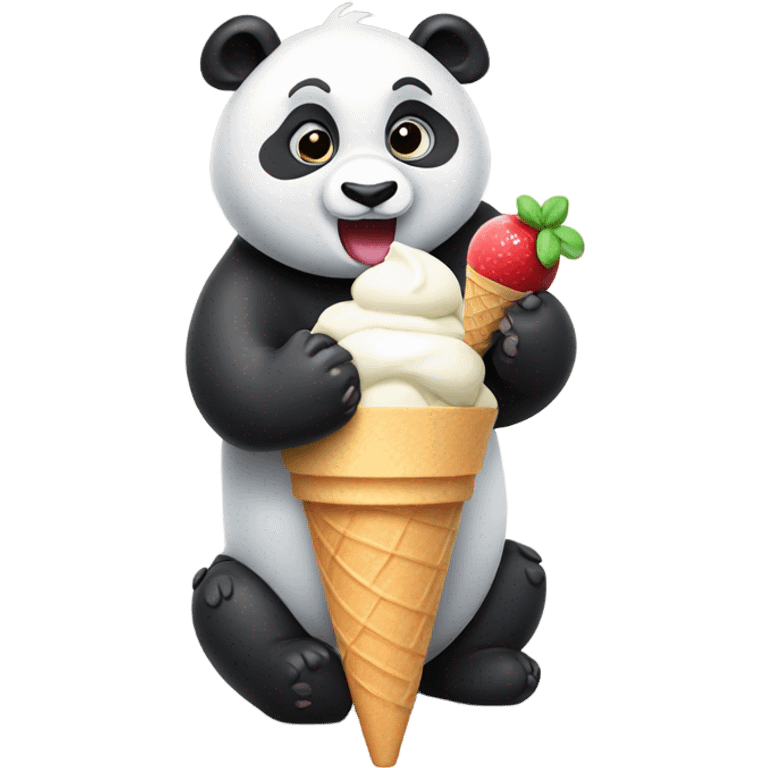 Panda eating ice cream emoji