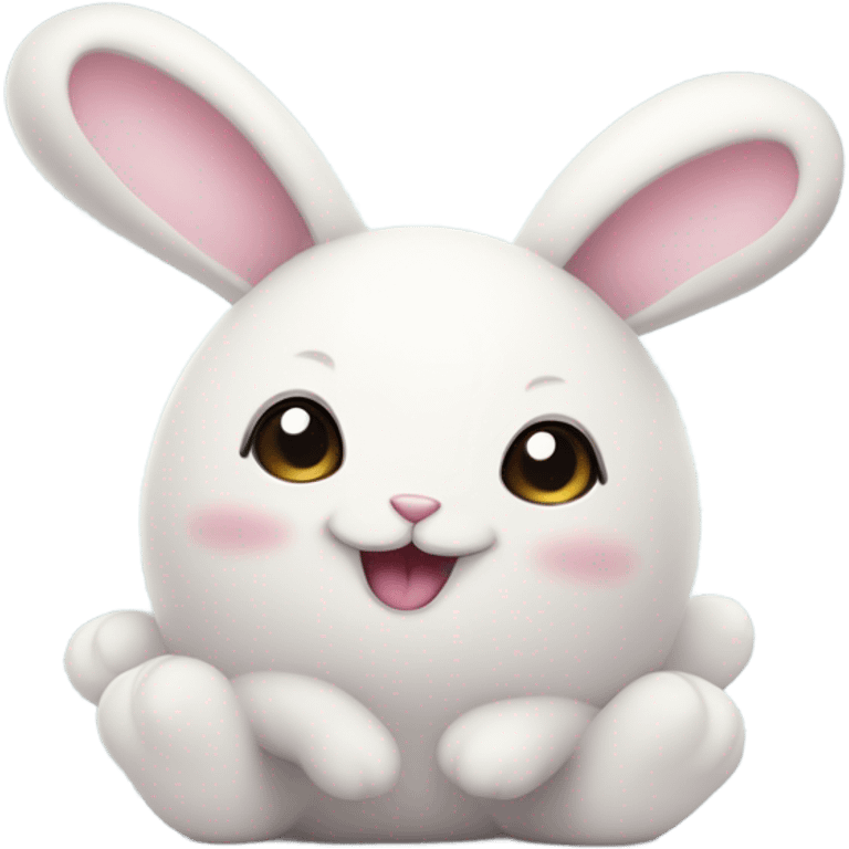 Happy marshmallow bunny emoji