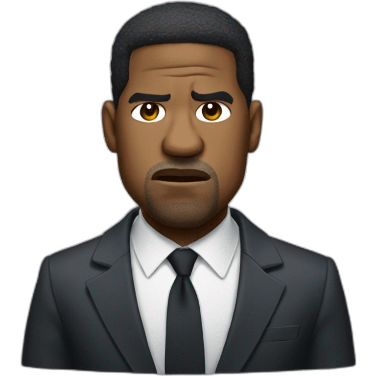 Denzel Washington angry cartoon wearing suit emoji