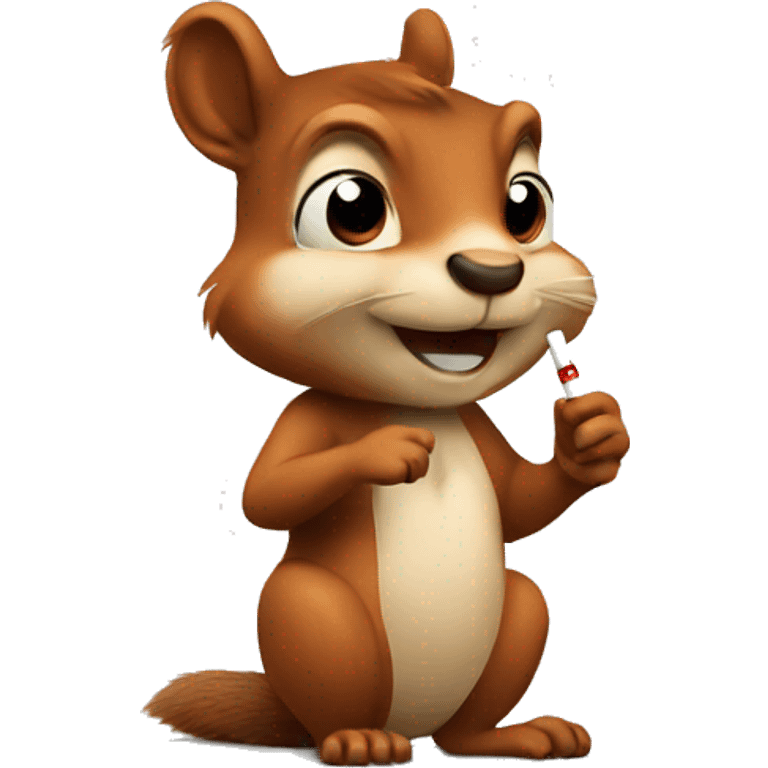 Squirrel with cigarette emoji