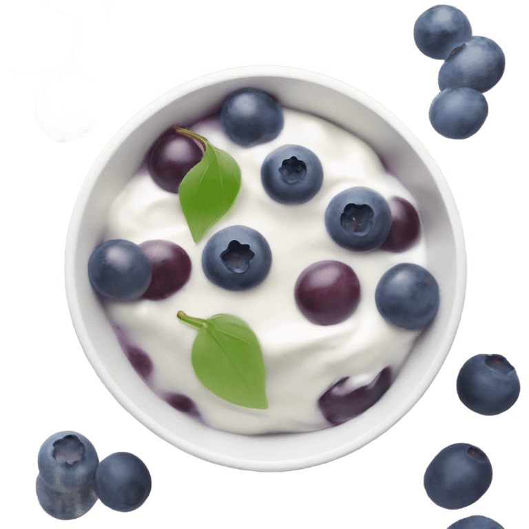 yoghurt bowl with grapes and blueberries emoji