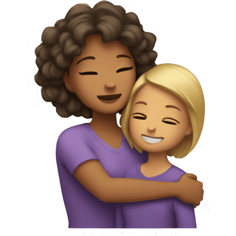 Mom hugging daughter  emoji