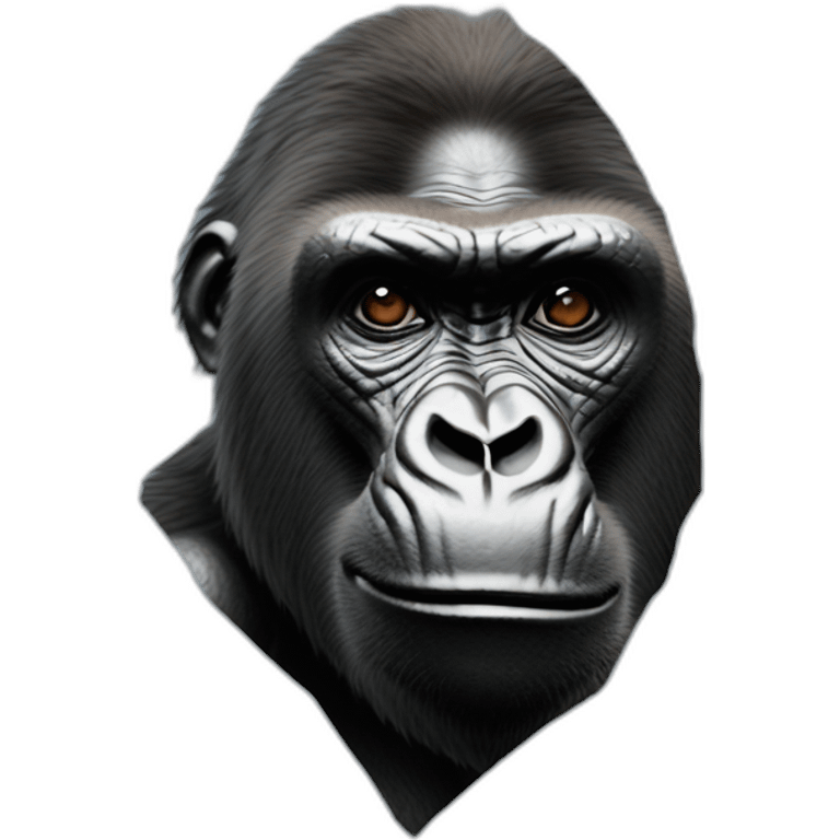 Gorilla heart eyes over woman emoji