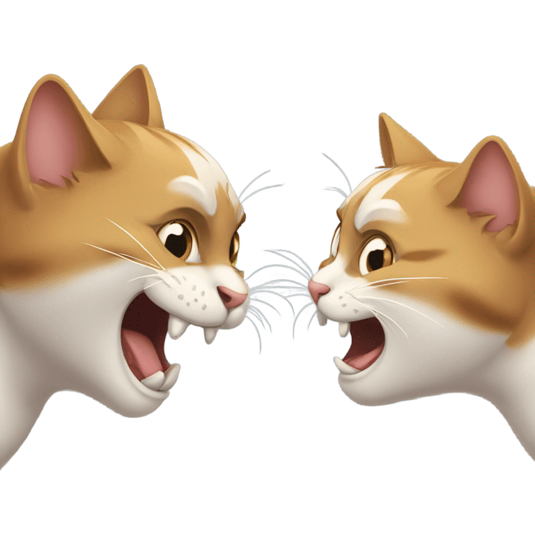 Two cats fighting emoji