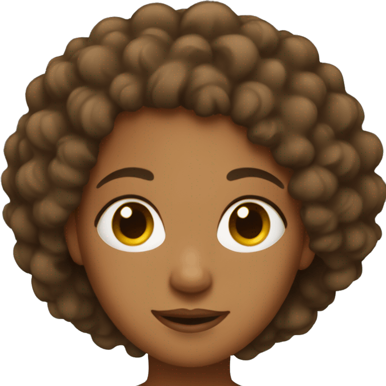 Brown women with curly hair emoji