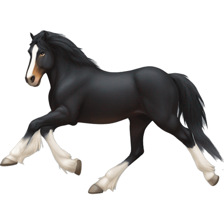 Running Black Clydesdale  emoji