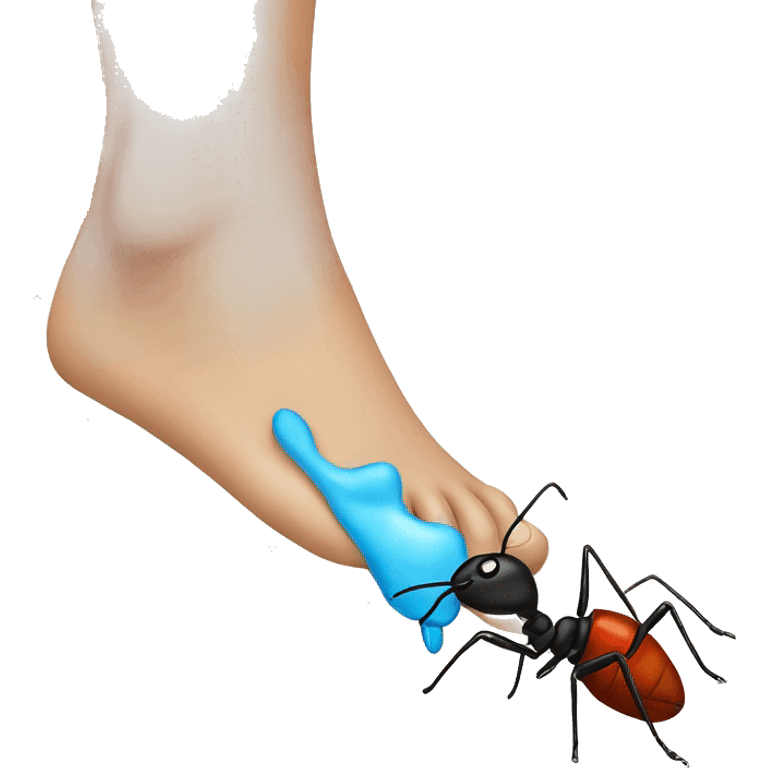 Human foot stepping on an ant emoji