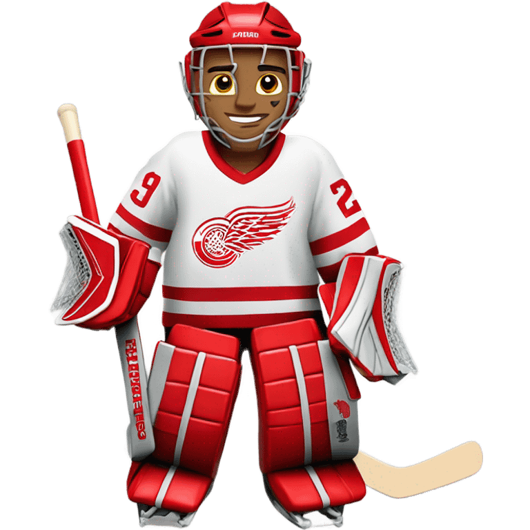 detroit red wings hockey goalie, full body emoji