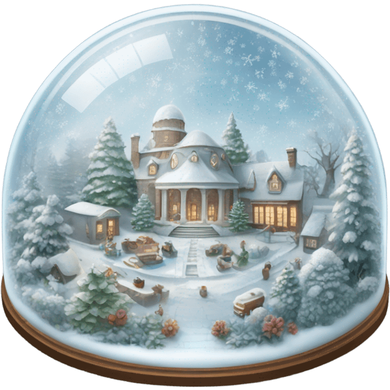 Semi circular glass dome with January inside very pretty emoji