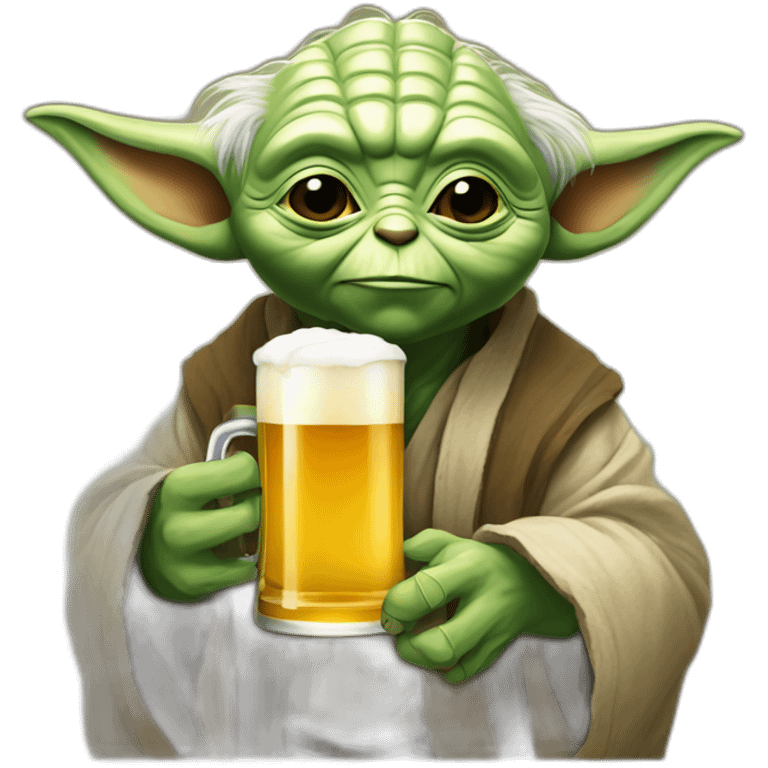 Yoda avec une bière emoji